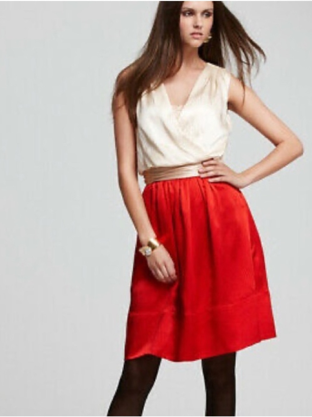 Tory Burch Darya 100% Silk colorblock dress